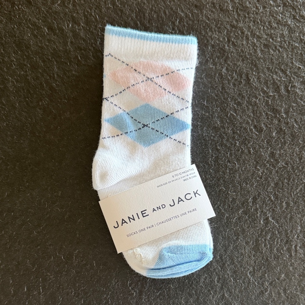 Janie and Jack Pastel Argyle Baby Socks
